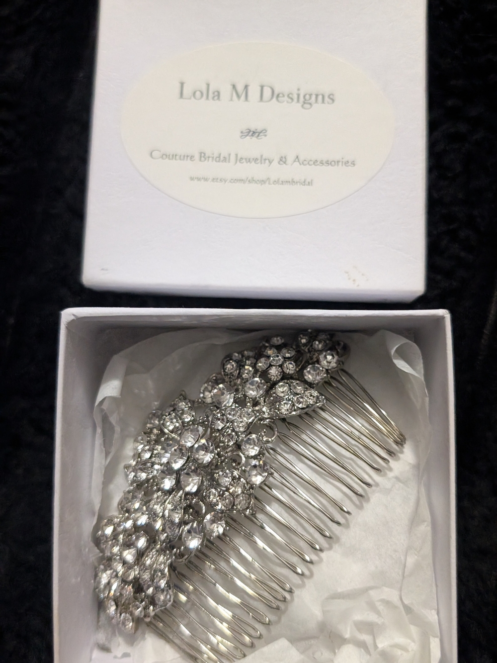 Silver Crystal Bridal Hair Comb - Couture - Picture 1 of 5